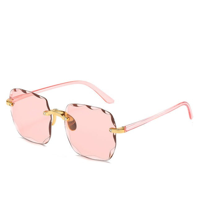 Trendige Randlose Sonnenbrille mit UV400-Schutz in Vintage-Optik – Clea
