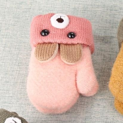 Winterwarme gefütterte Kinder-Fäustlinge mit Hasenmotiv & Kordel – 1+1 Gratis – 0–4 Jahre