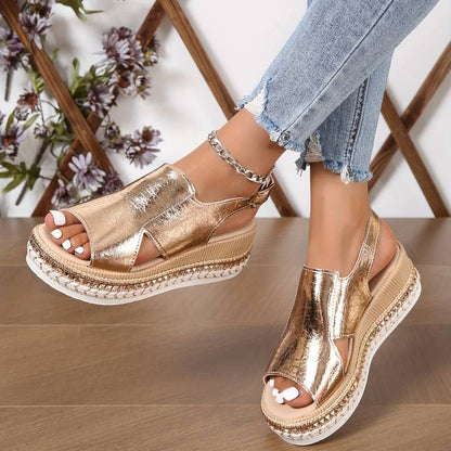 Stilvolle orthopädische Damensandalen mit Fransen – Tilda
