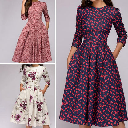 Retro Kleid mit Blumenmuster – Florina