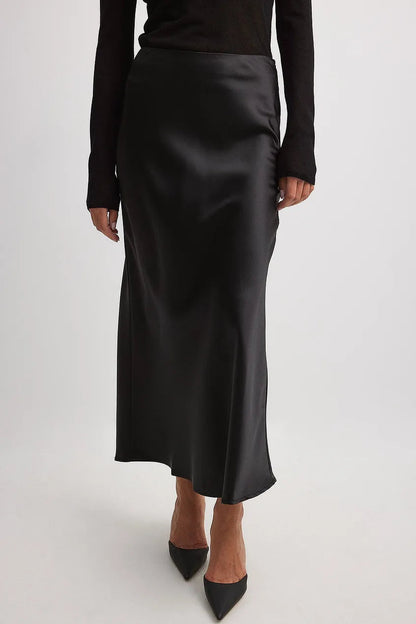 Hohe Taille Satinrock – Leona
