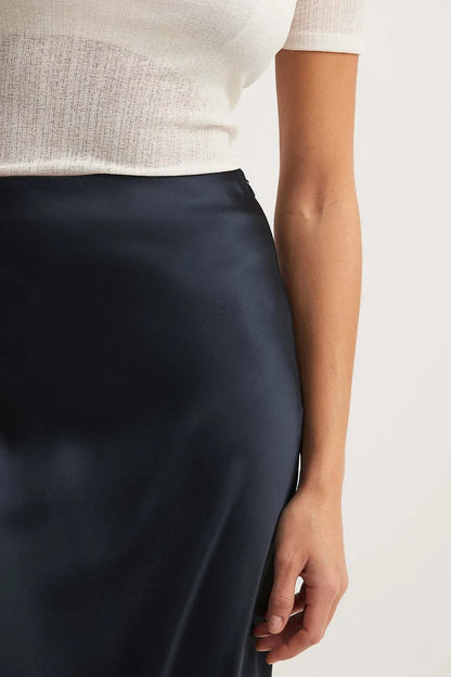 Hohe Taille Satinrock – Leona