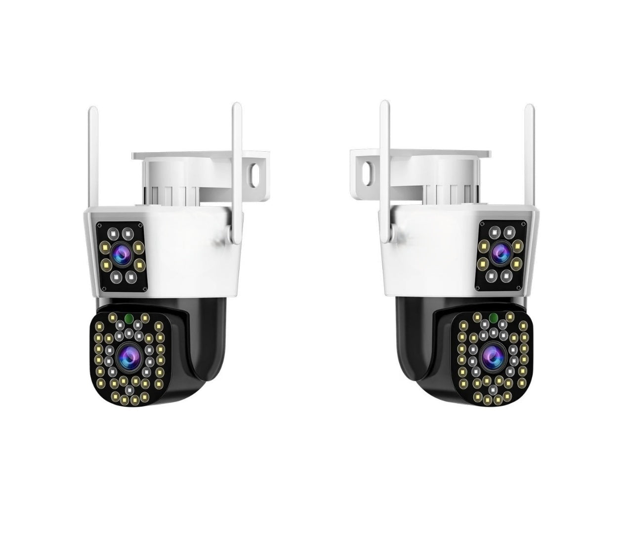 Set von 2 Sicherheitskameras mit Doppelobjektiv – DualGuard Max 2-Pack