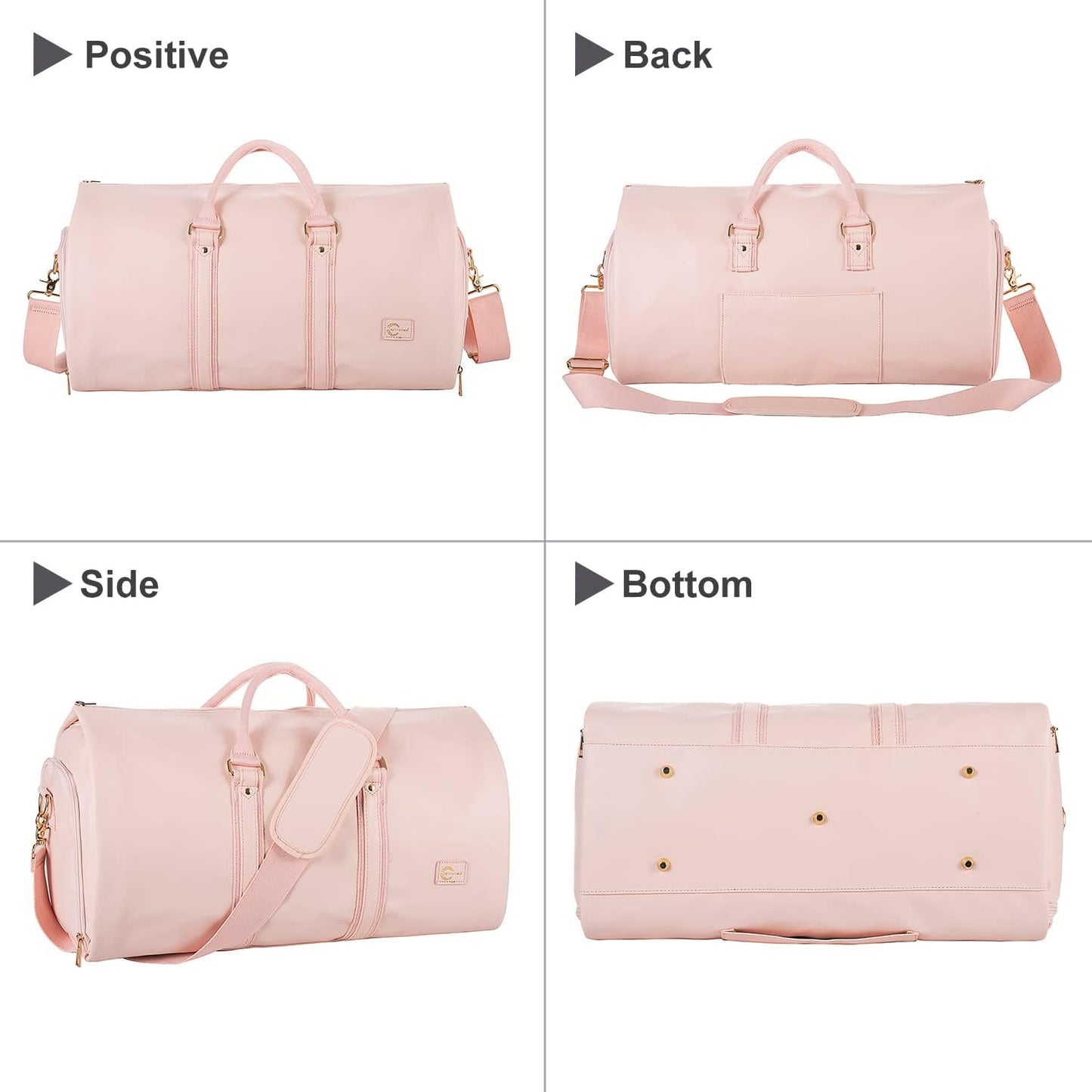 Konvertierbare PU-Leder-Kleidungs-Duffel – Handgepäck Weekender Reisetasche