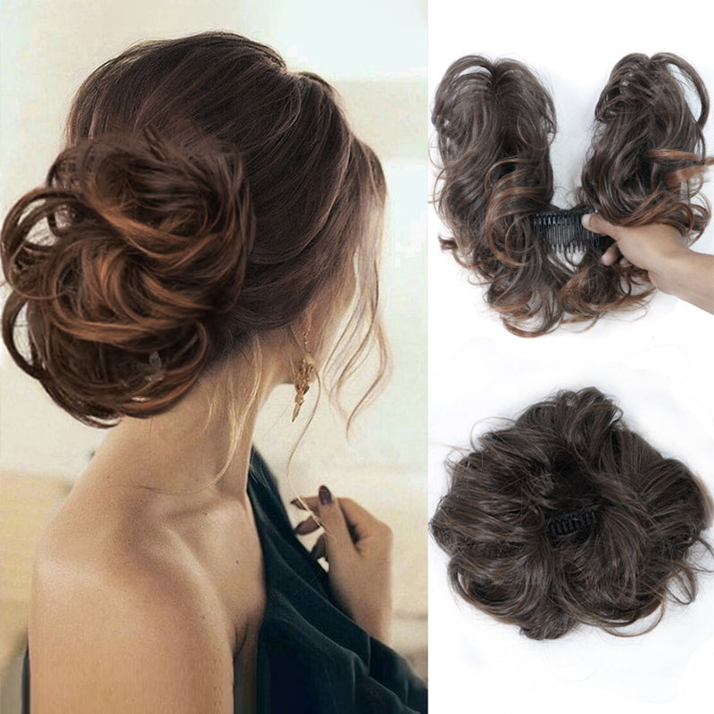 Messy Clip-in Bun mit Seitenclip – Elina
