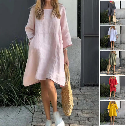 Luftiges Sommerkleid mit lockerer Passform & praktischer Tasche – Malia