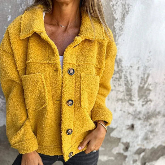 Kurze Teddyjacke - Dion | Warm mit stilvollem Reverskragen