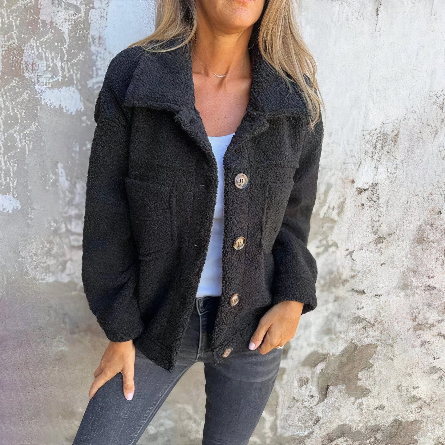Damenjacke aus weichem Teddy-Material – Marisol