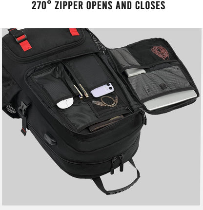 60L Wasserdichter Reiserucksack mit USB-Anschluss und Schuhfach