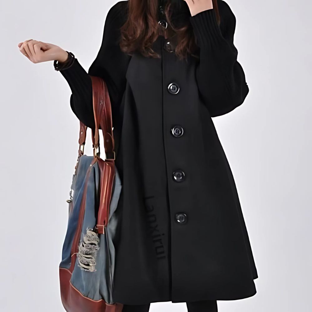Lange Damesjacke mit Knöpfen – Mirella