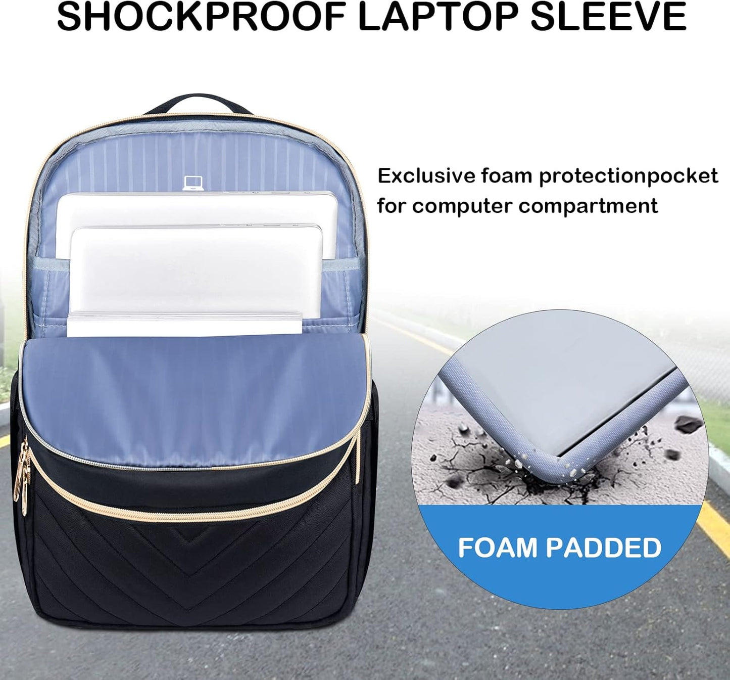 Leichter Wasserdichter Laptop-Rucksack mit USB-Anschluss – 15,6" kompatibel