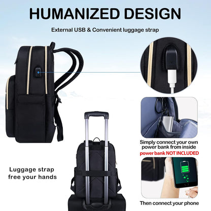 Leichter Wasserdichter Laptop-Rucksack mit USB-Anschluss – 15,6" kompatibel