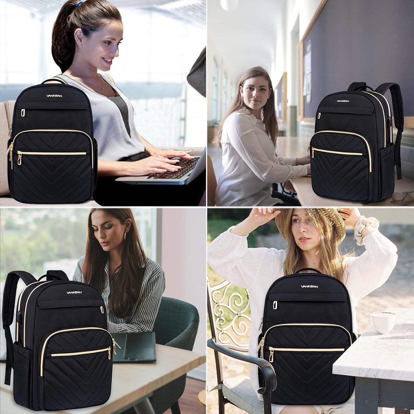 Leichter Wasserdichter Laptop-Rucksack mit USB-Anschluss – 15,6" kompatibel