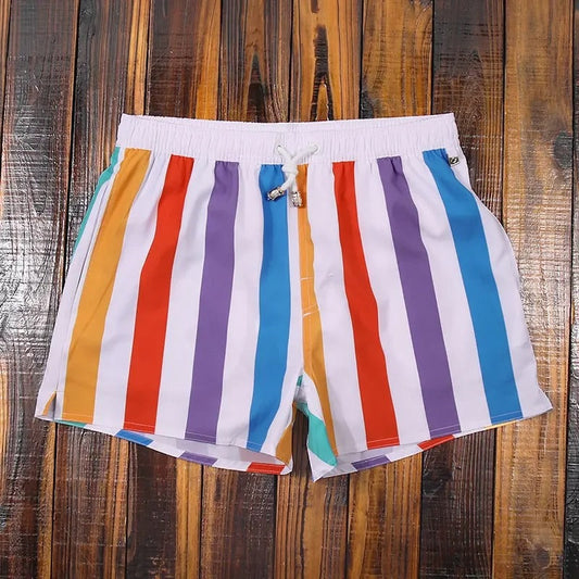 Gestreifte Herren-Shorts mit elastischem Bund – Matteo