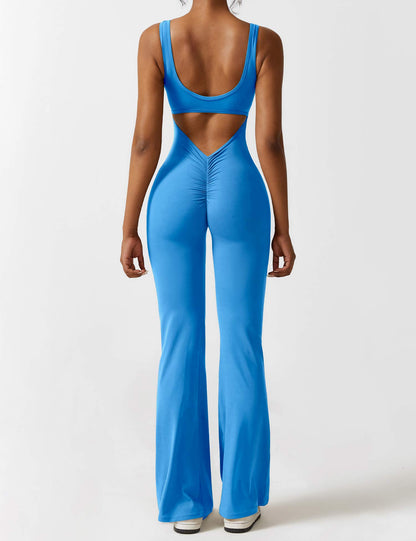 Rückenfreier Jumpsuit mit Schlaghose – Liv