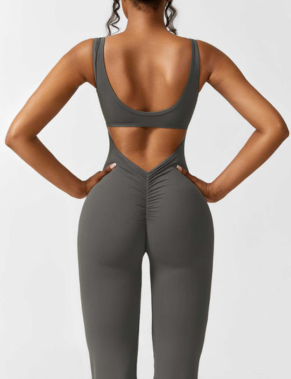 Rückenfreier Jumpsuit mit Schlaghose – Liv