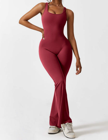 Rückenfreier Jumpsuit mit Schlaghose – Liv