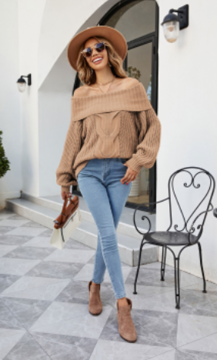CarlysShirt I Off-Shoulder-Pullover für Frauen