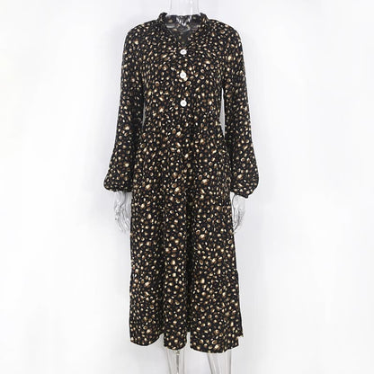 ChiQue | Langärmeliges Kleid mit Leopardenmuster - Fiadora